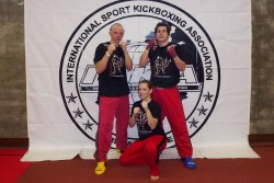 Zanshin Fightteam (Johannes Schmitz, Stefanie Opola, Jerre Sander) bei der DM 2013 des Verbandes ISKA