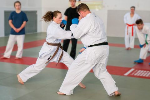 Stefanie Opola, Karate Kumite-Training