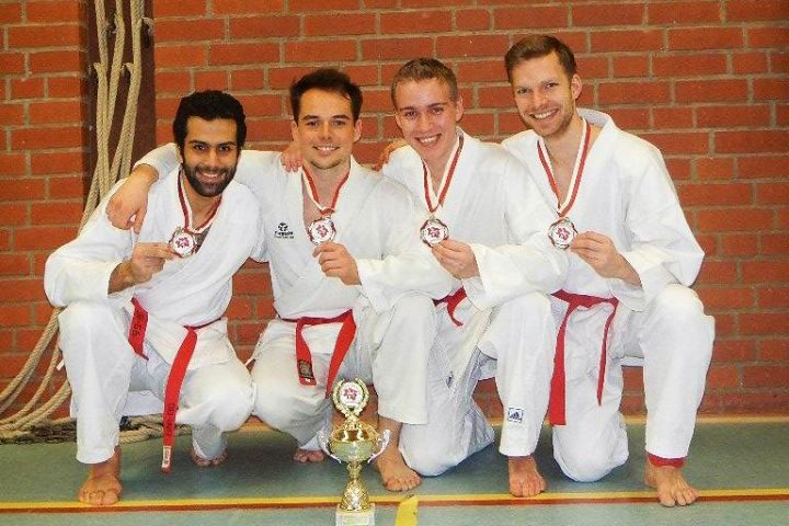 Zanshin Karate Team 2015: Mohamed ElBrolosy, Jannik Wambold, Sven Feuer und Malte Freidrich