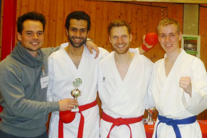 Zanshin-Kumite-Team Pokalturnier Oldenburg 2015: Jannik Warmbold, Mohamed ElBrolosy, Malte Friedrich, Sven Feuer